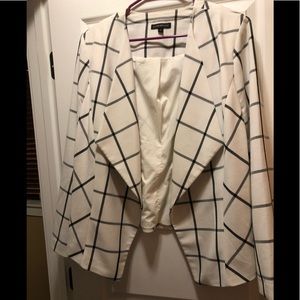 White and black blazer